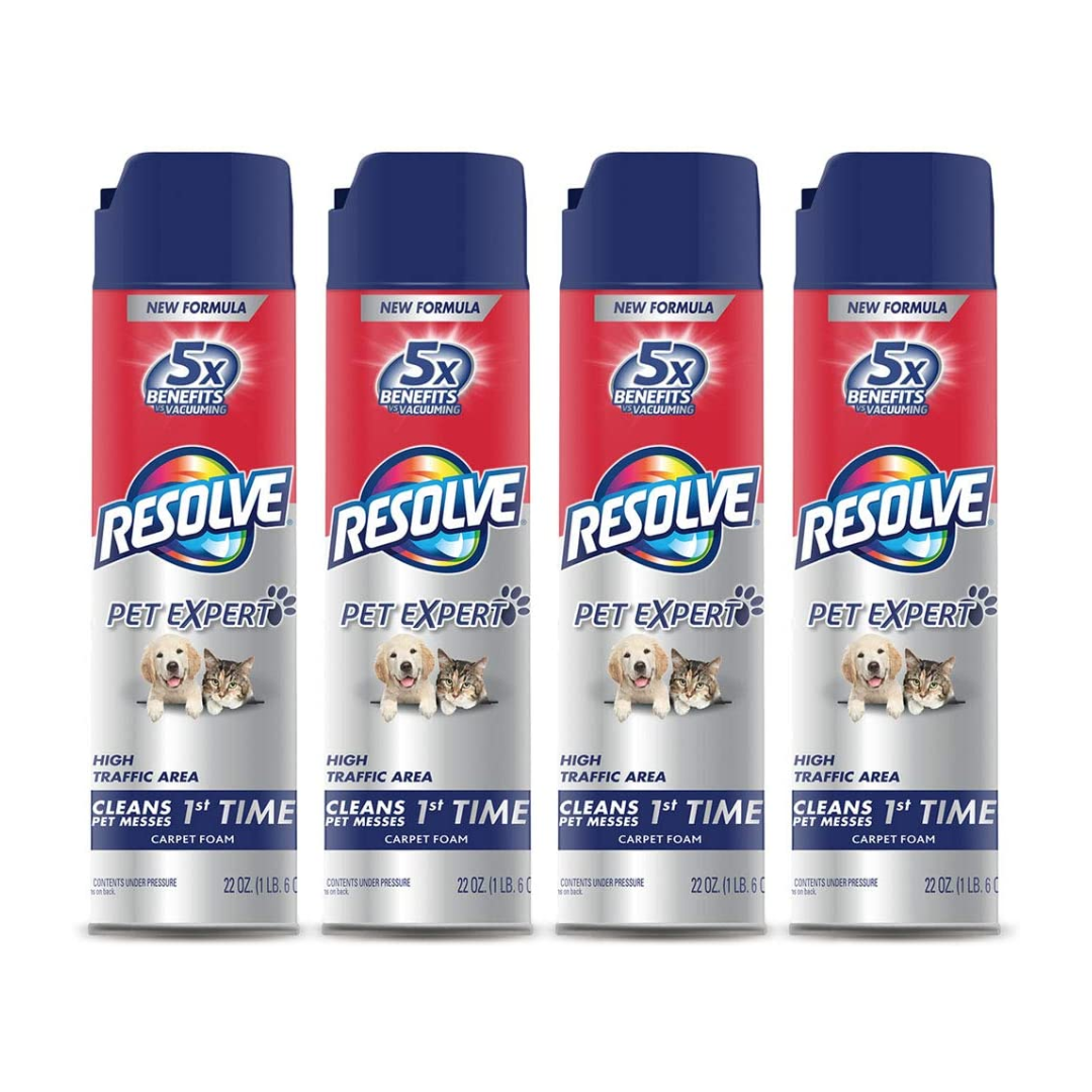Resolve High Traffic Carpet Foam, Cleans Freshens Softens & Removes Stains  22 oz (Pack of 3) 