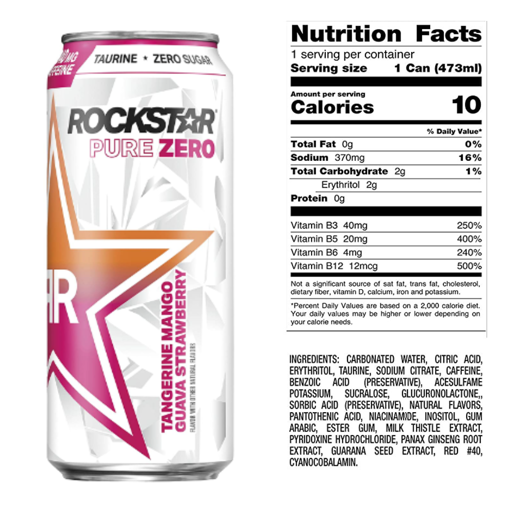 Rockstar Original Energy Drink, 16 oz, 4 Pack Cans