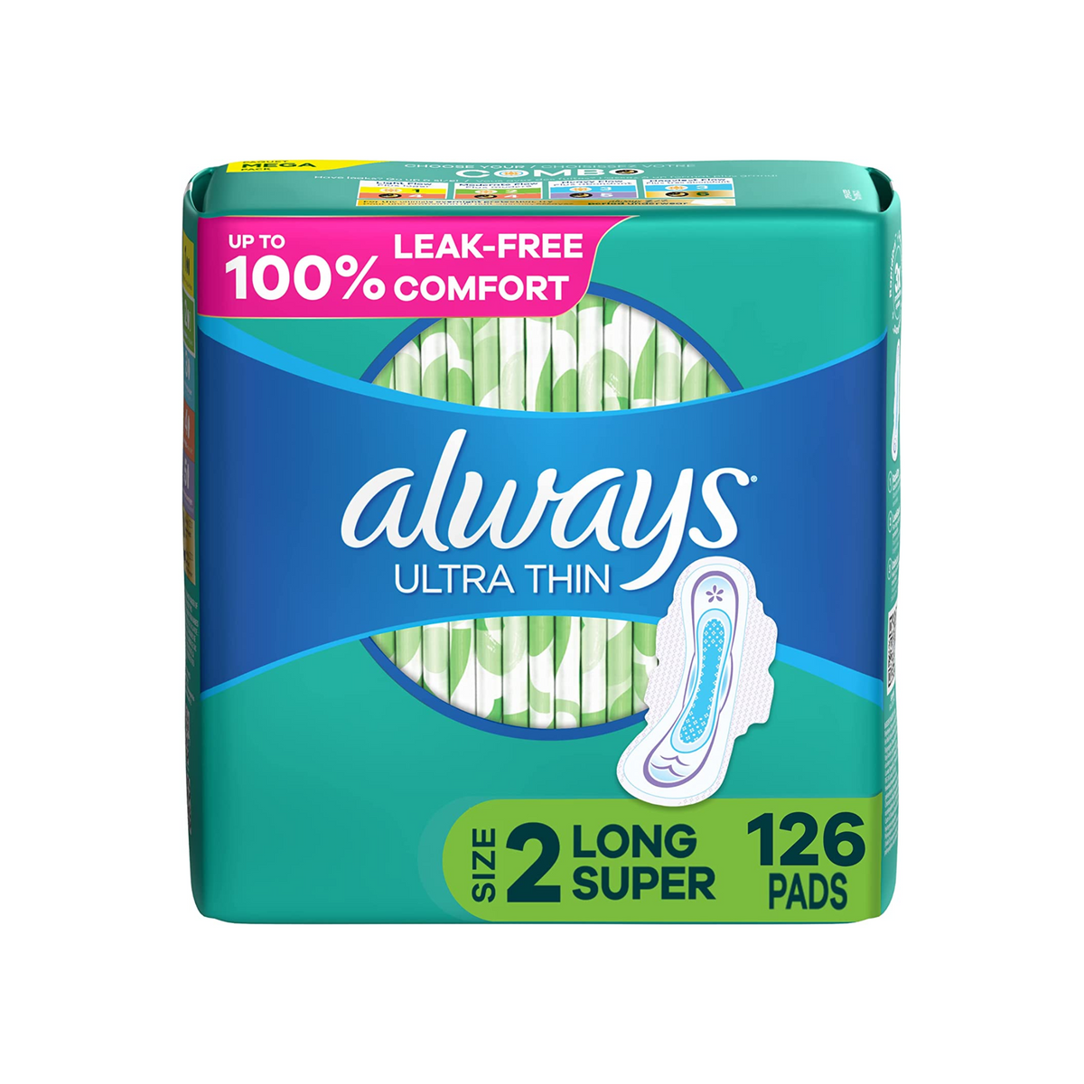 Always Ultra Thin Feminine Pads with Wings for Women, Super