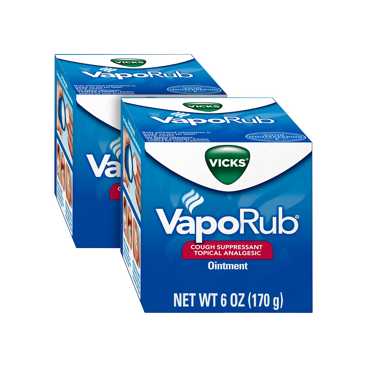 Vicks VapoRub, Cough Suppressant Topical Analgesic Ointment, 6 Oz Each ...