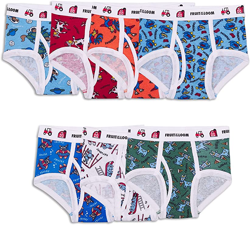 Fruit of the Loom Boys' Tag Free Cotton Briefs (Assorted Colors