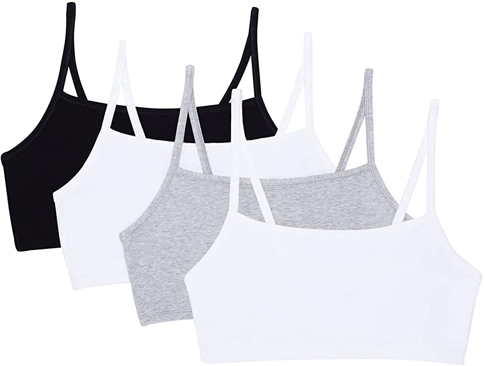 B91xZ Women's Full Figure Sports Bra Spaghetti Strap Cotton Pullover Sports  Bra,White,Gray,Green,Black,Pink One Size 