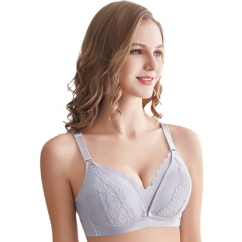 Thin Front Button Maternity Nursing Bra Pregnancy Underwear