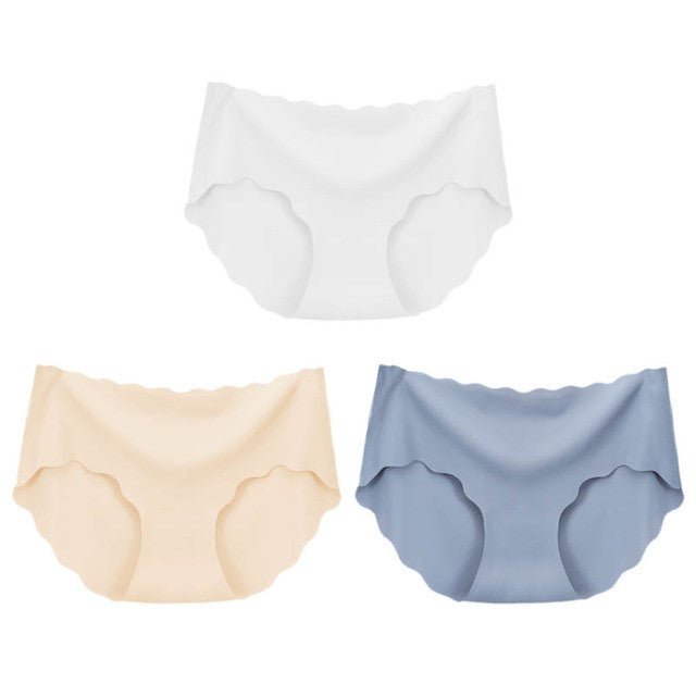 3Pcs Seamless Underwear Silk For Women Panties Lingerie Sexy