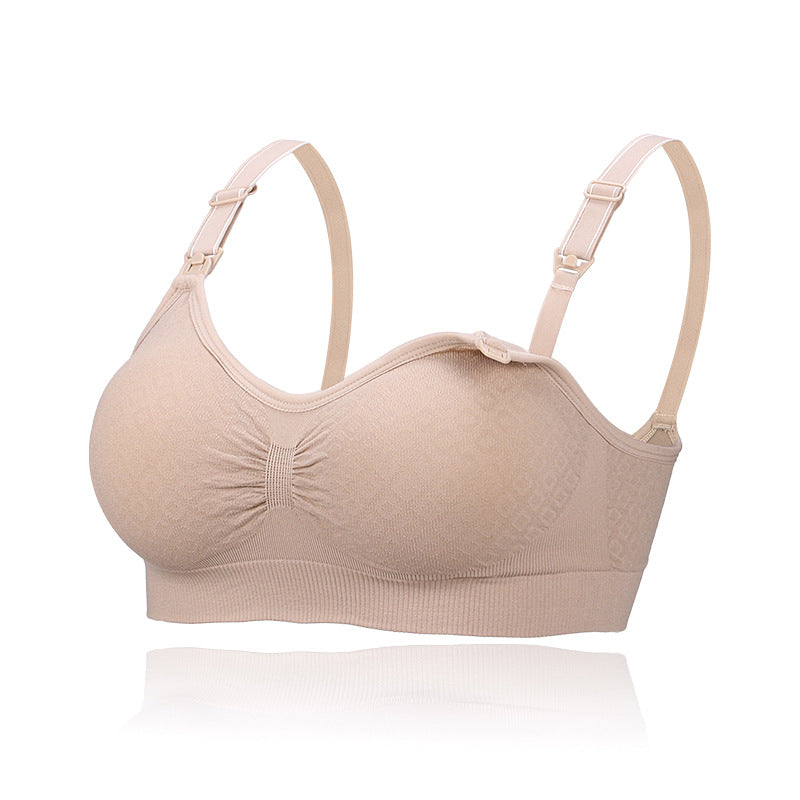 Maternity Unwired Front Buckle Seamless Nursing Bra