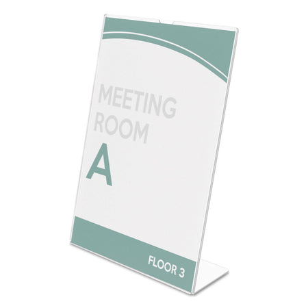 Deflecto Slanted Sign Holder Portrait 8.5 x 11 Insert Clear