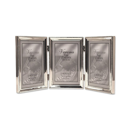 Lawrence Frames 4x6 Triple Bead Border Design Frame - Silver