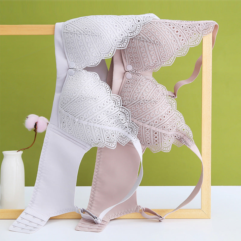 Lace Maternity Underwear Gathering Seamless Hands-Free Nursing Bra