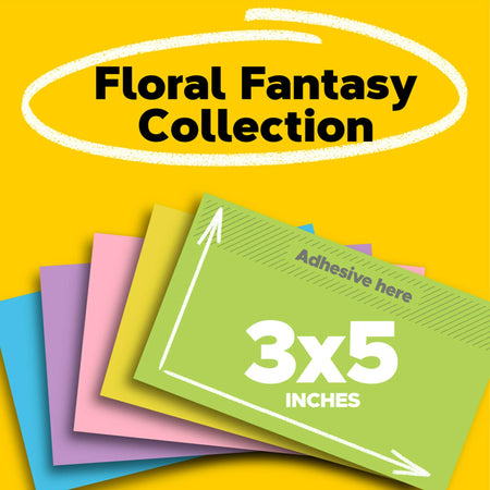Post-it Pop-up Notes Floral Fantasy Collection 3x3 in, 5 Pads