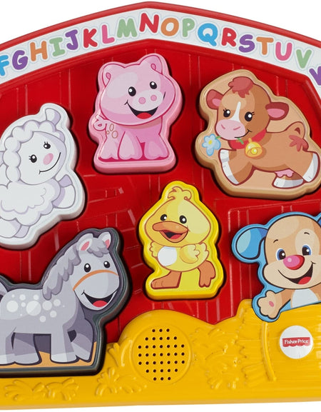 Fisher-Price Toddler Shape Sorting Toy Farm Animal Puzzle with Sounds
