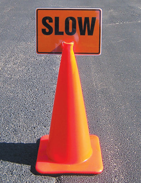 Accuform Keep Left (Arrow) Traffic Cone Top Sign - 10" x 14"