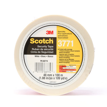 3M Scotch Printed Message Box Sealing Tape White 48mm x 100m