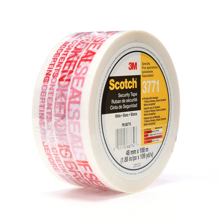 3M Scotch Printed Message Box Sealing Tape White 48mm x 100m
