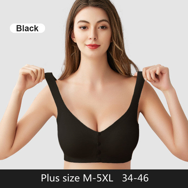 Maternity Front Buckle Seamless Ice Silk Breastfeeding Bra