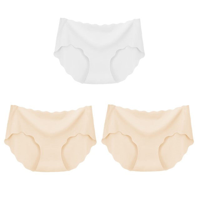3Pcs Seamless Underwear Silk For Women Panties Lingerie Sexy
