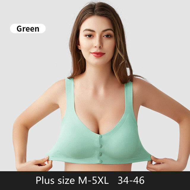 Maternity Front Buckle Seamless Ice Silk Breastfeeding Bra