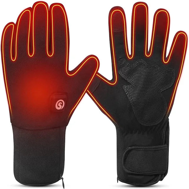 Rechargeable Heated Gloves for Men and Women - Waterproof Electric Thermal Gloves for Winter, Cold Weather Activities: Work, Hunting, Fishing, Running, Cycling, Hiking, Skiing, Motorcycle