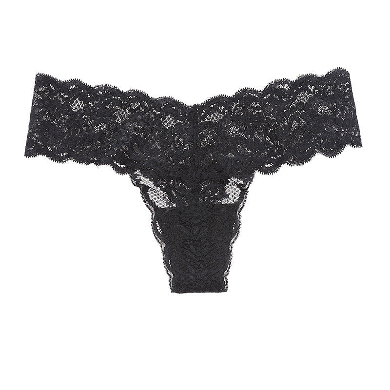 European And American T-back Lace Plus Size See-through Seamless Low Waist Hot T-shaped Panties