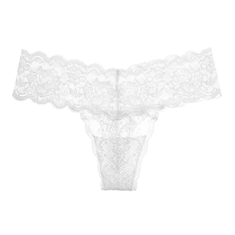 European And American T-back Lace Plus Size See-through Seamless Low Waist Hot T-shaped Panties