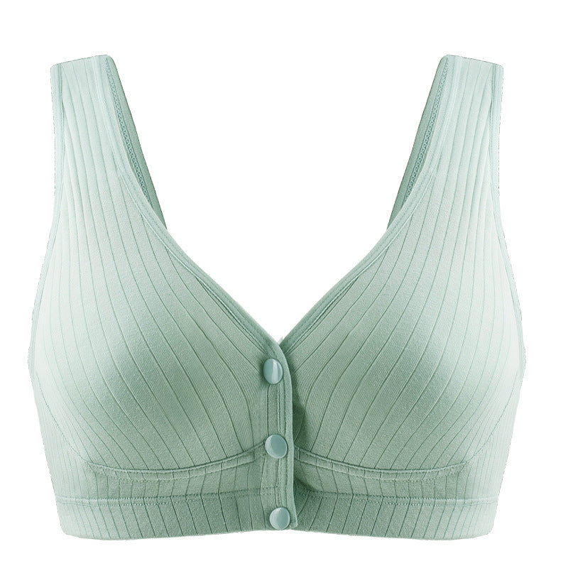 Simple Gathered Front Button Maternity Bra