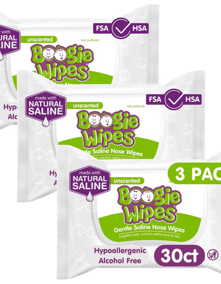 Boogie Wipes Saline Wipes Unscented (90 count)