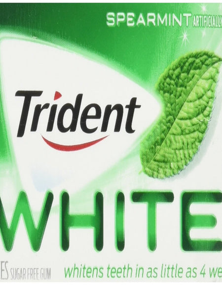 Trident White Spearmint Gum (16 count, Pack of 9)
