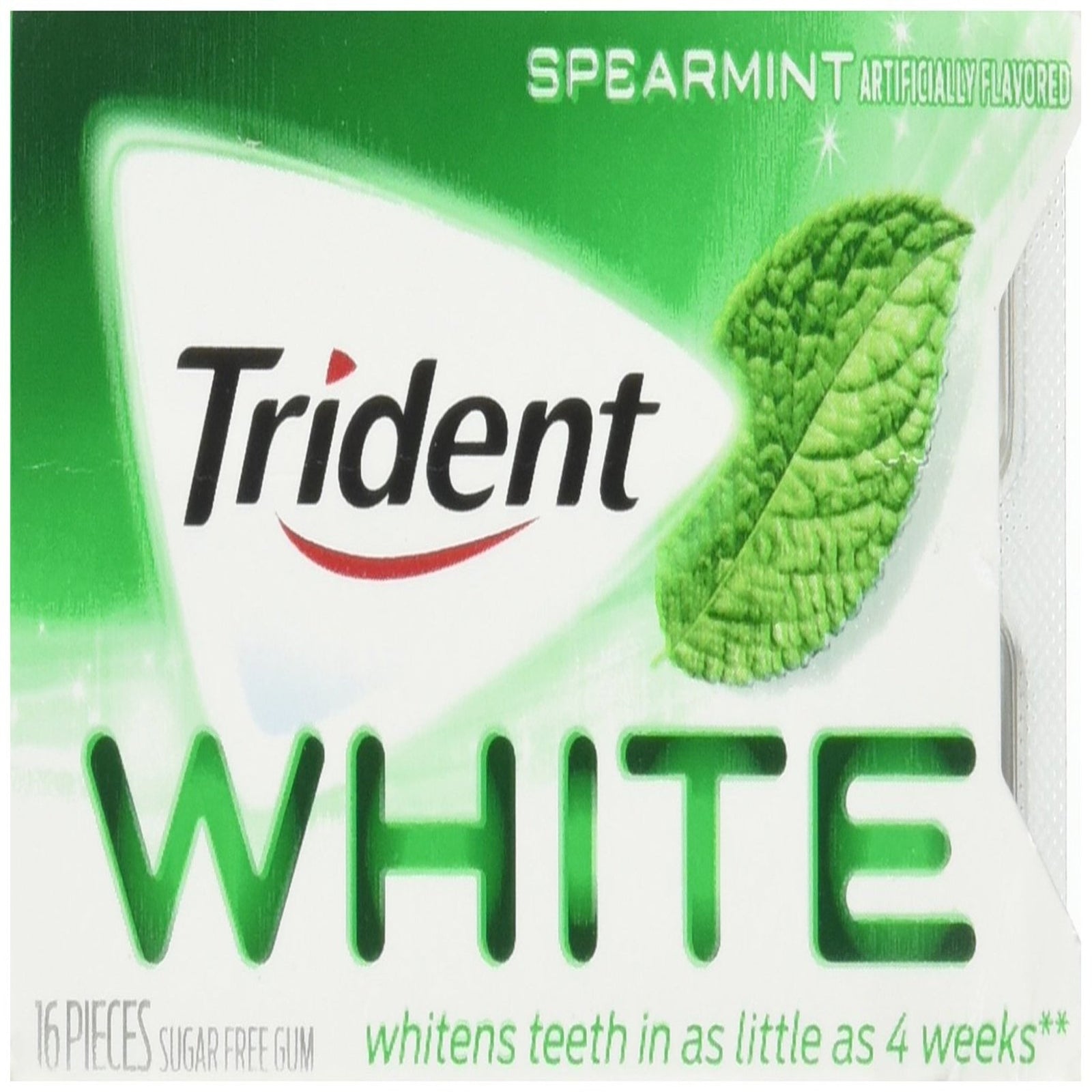 Trident White Spearmint Gum (16 count, Pack of 9)