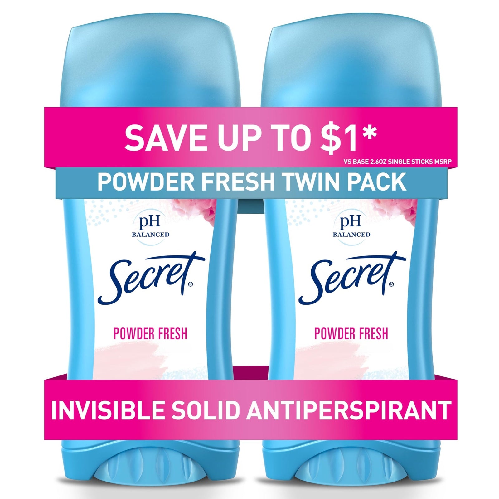 Secret Antiperspirant Deodorant Powder Fresh (2.6 oz, Pack of 2)