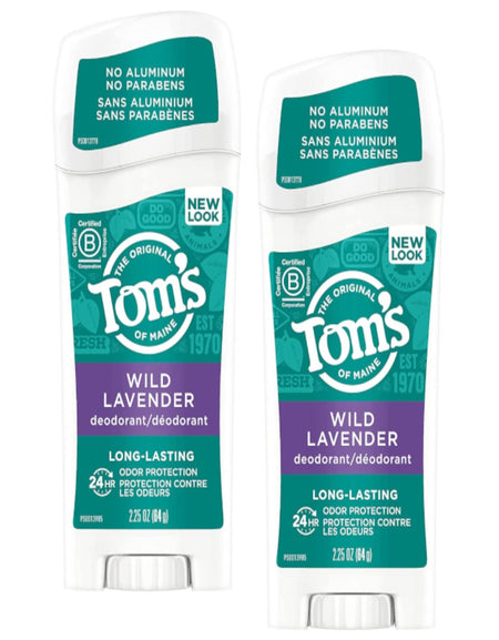 Tom’s of Maine Deodorant Stick Lavender (2.25 oz, Pack of 2)