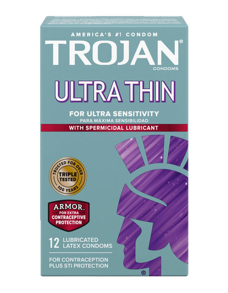 Trojan Ultra Thin Spermicidal Condoms (12 count)