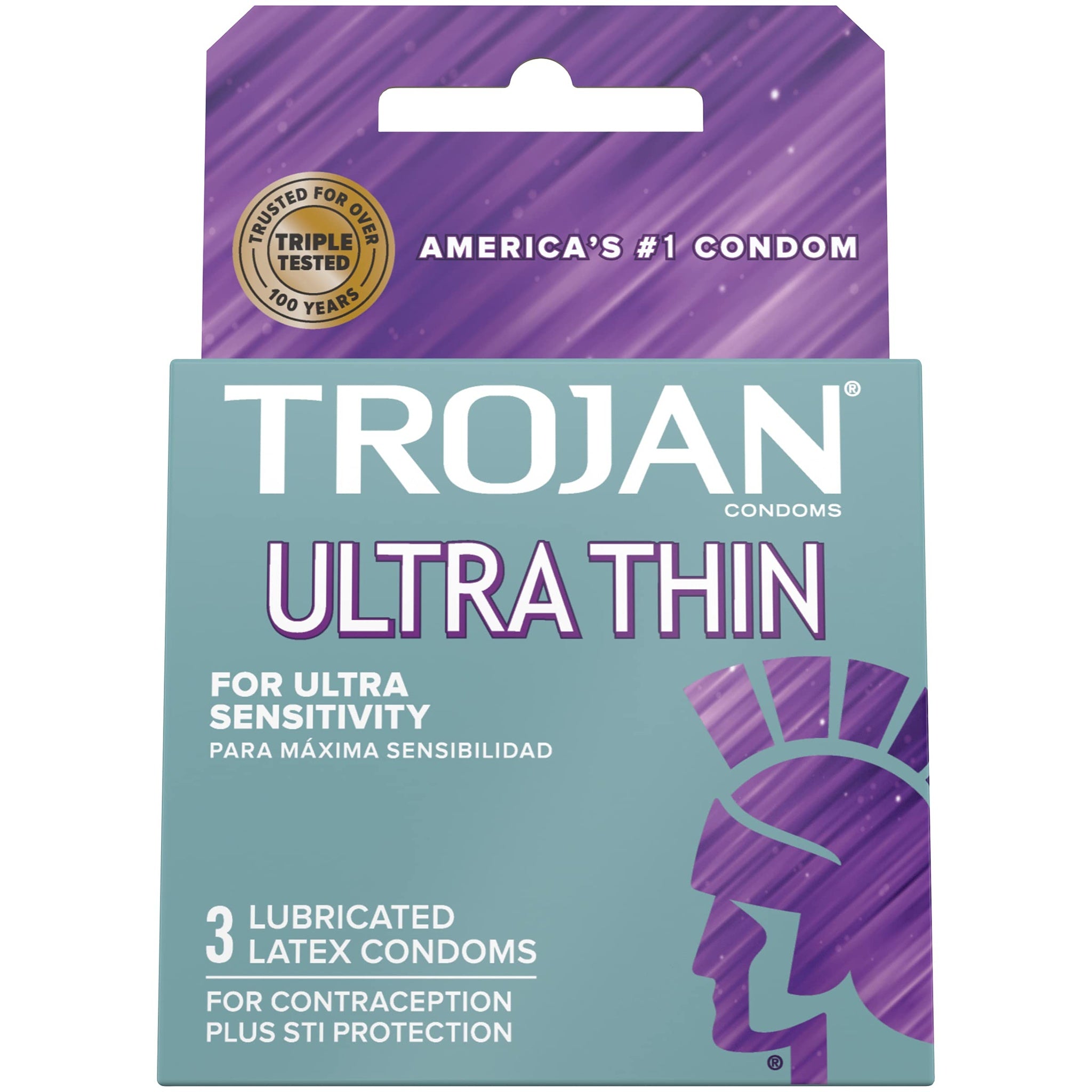 Trojan Ultra Thin Lubricated Condoms (3 count)