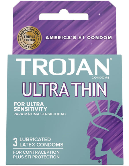 Trojan Ultra Thin Lubricated Condoms (3 count)