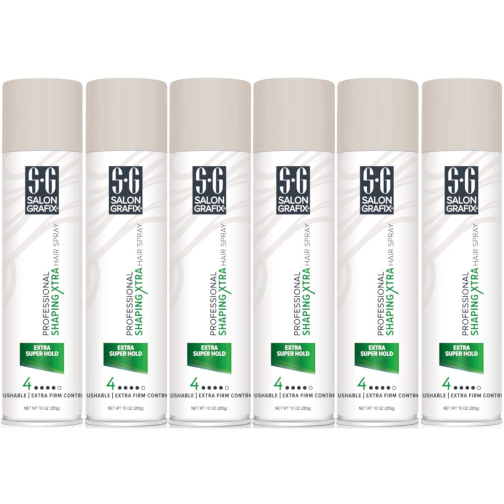 Salon Grafix Shaping Hairspray Extra Super Hold 4 (10 oz, Pack of 6)