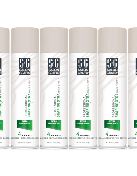 Salon Grafix Shaping Hairspray Extra Super Hold 4 (10 oz, Pack of 6)