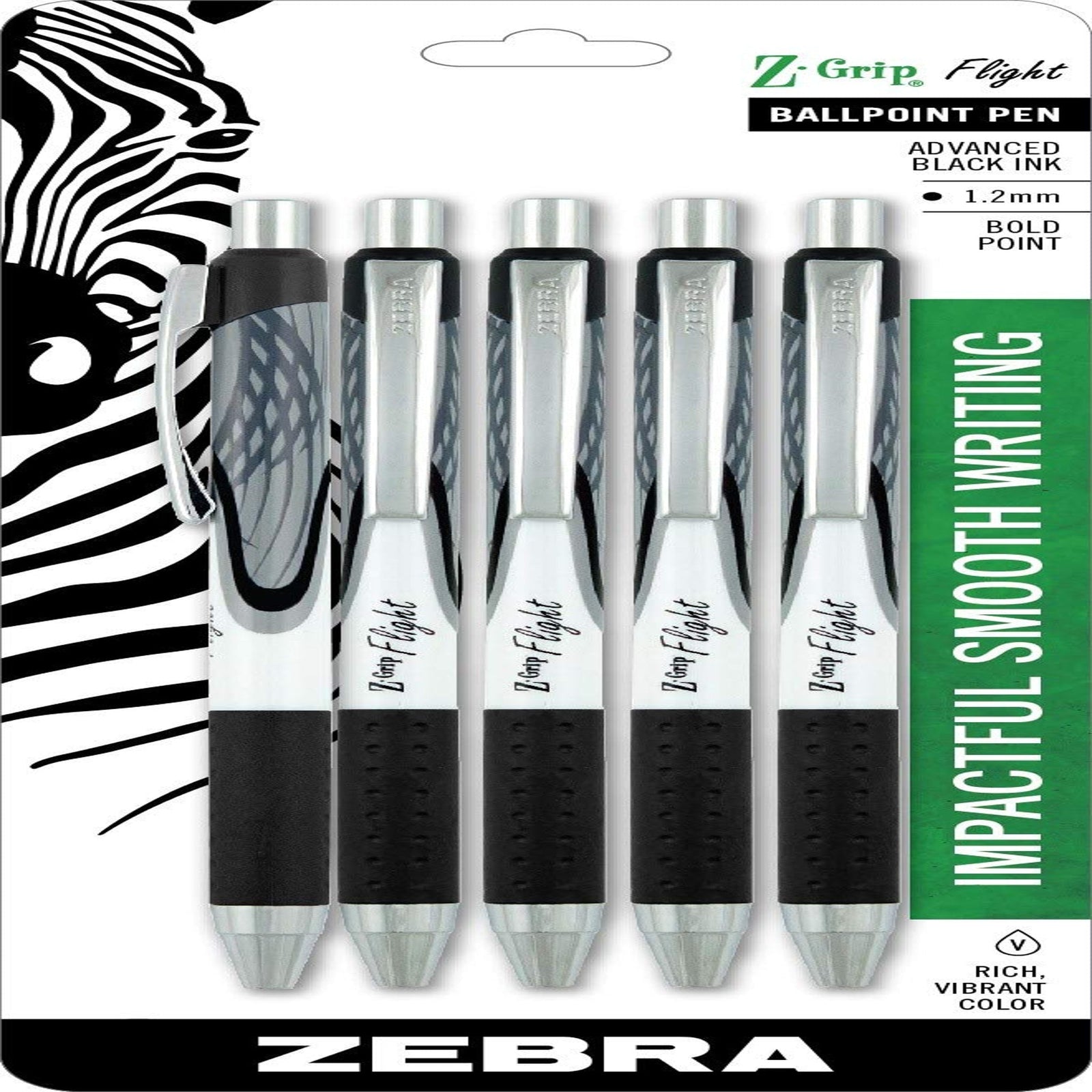 Zebra Z-Grip Flight Pens Bold Black (5 count)