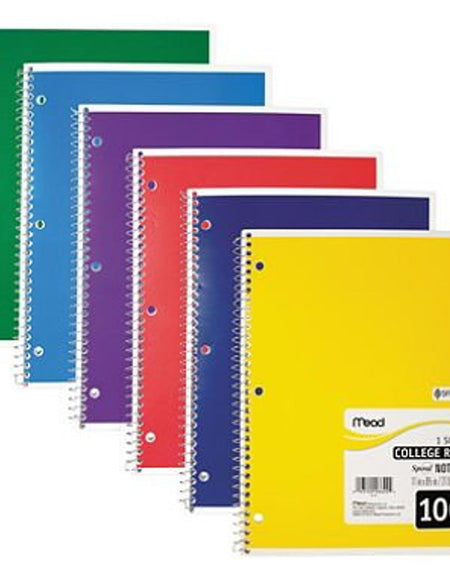 Mead Spiral Notebook College Ruled (1 Subject, 100 Sheets)