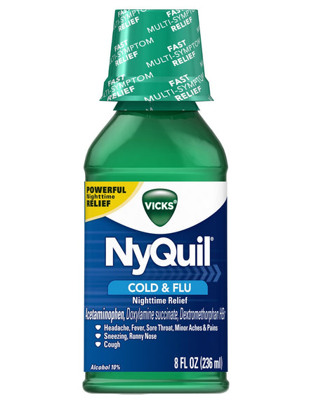 Vicks NyQuil Nighttime Relief Original (8 fl oz, Pack of 12)