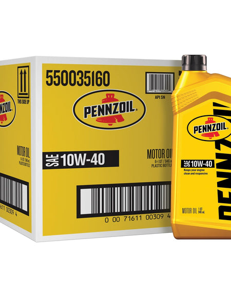 Pennzoil Motor Oil 10W-40 (1 Quart, Pack of 6)