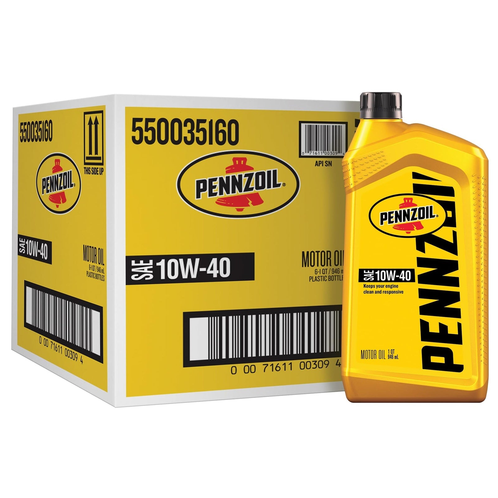 Pennzoil Motor Oil 10W-40 (1 Quart, Pack of 6)