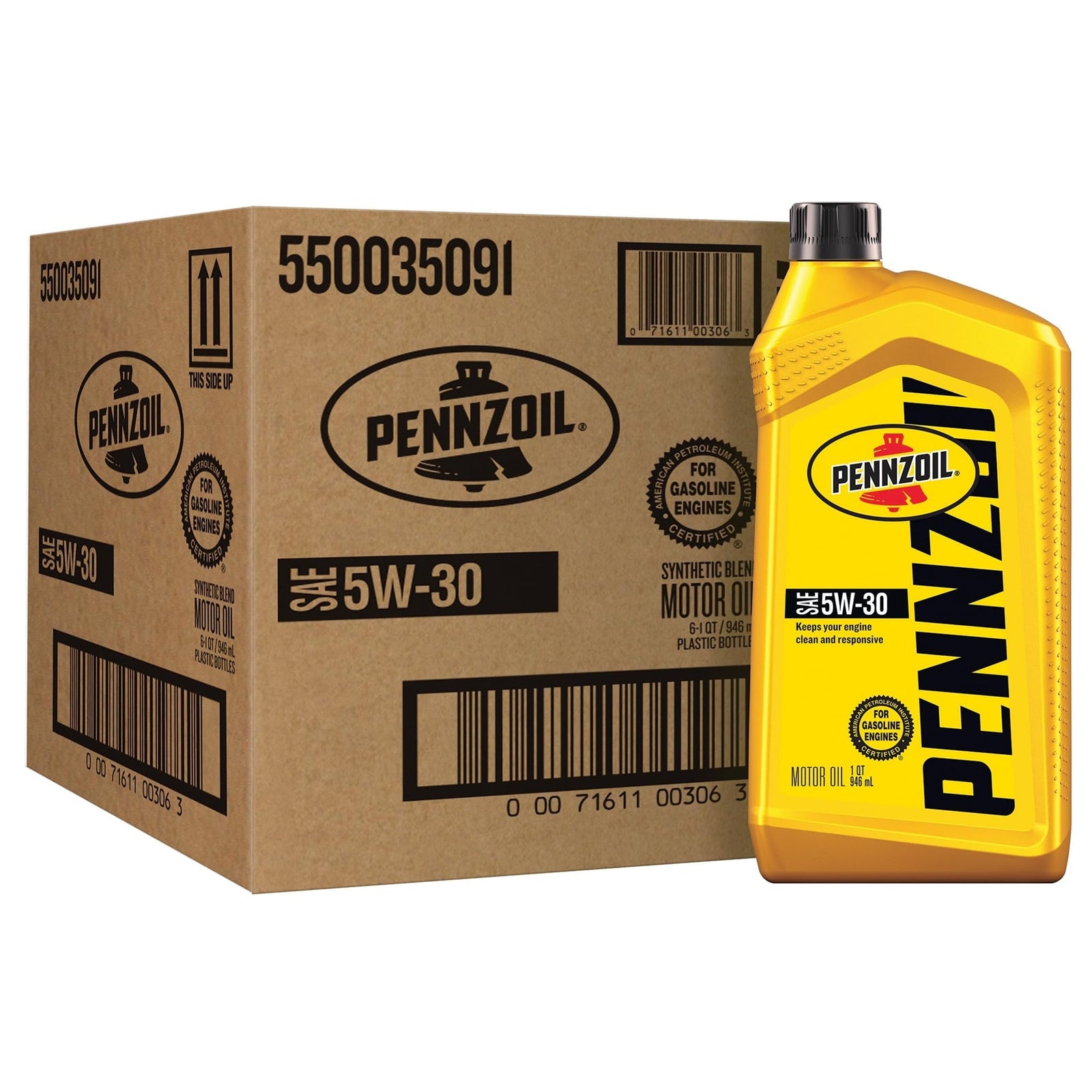 Pennzoil Motor Oil 5W-30 (1 Quart, Pack of 6)