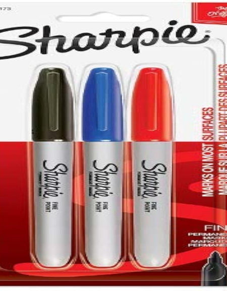 Sharpie Permanent Markers Red/Blue/Black (3 Pack)