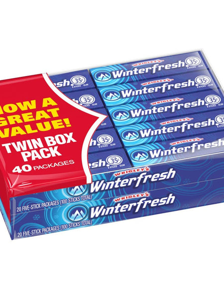 Winterfresh Chewing Gum (5 Sticks, Pack of 40)