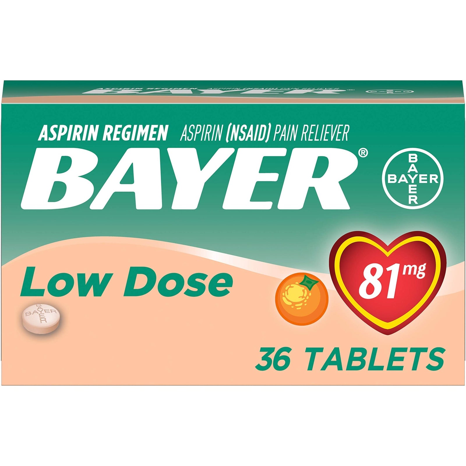 Bayer Children's Aspirin - Orange Chewable (36 ct, 81 mg)