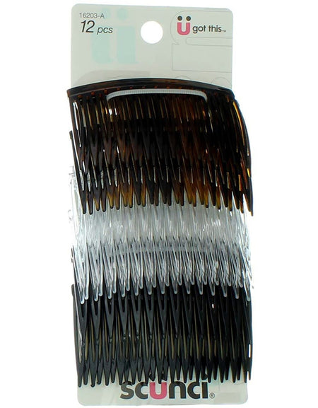 Scunci Side Combs Assorted Colors (12 Count)