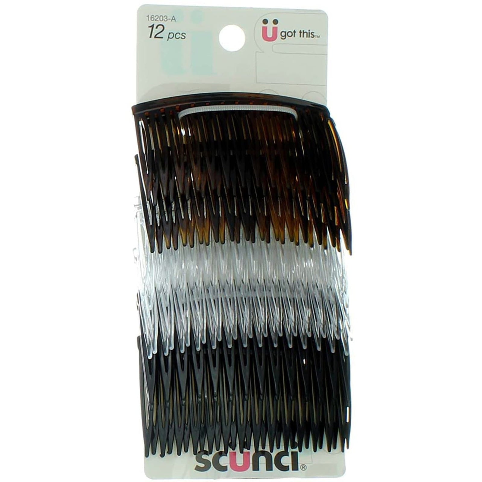 Scunci Side Combs Assorted Colors (12 Count)