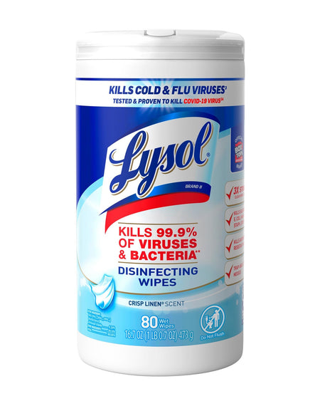 Lysol Disinfectant Wipes Crisp Linen (80 Count)