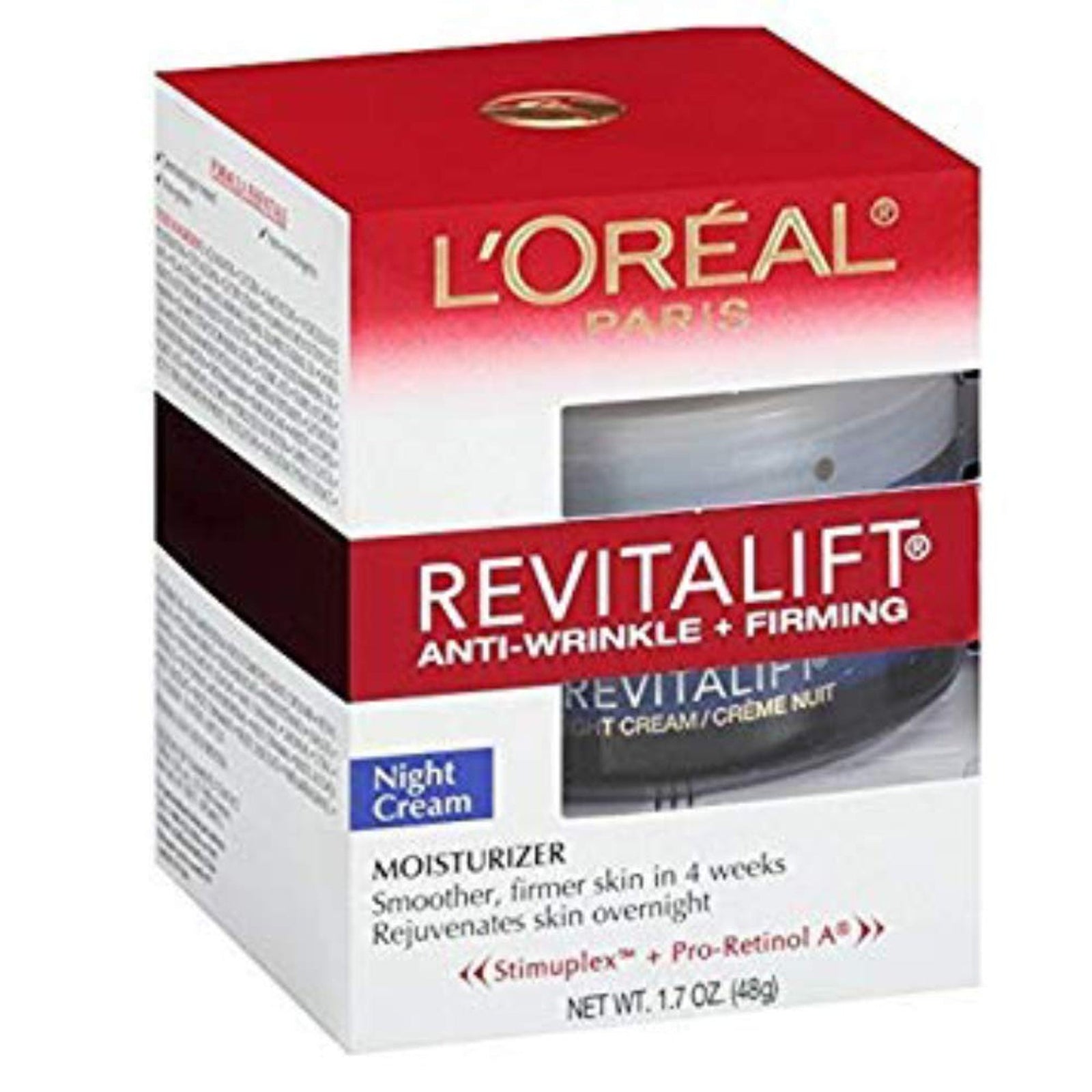 L'Oréal RevitaLift Night Cream Moisturizer (1.7 oz, Pack of 3)