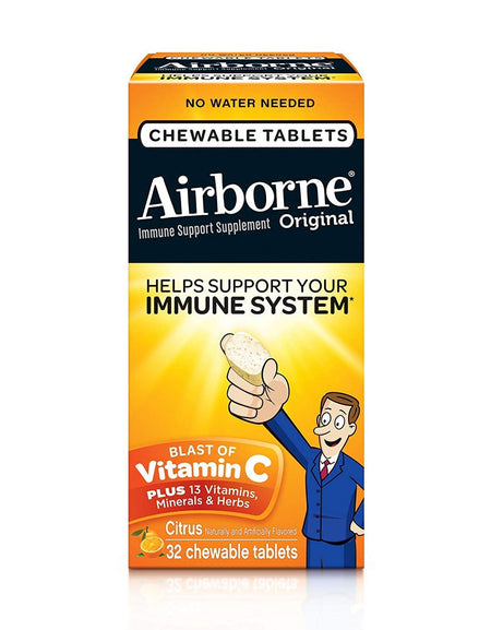Airborne Citrus Chewable Tablets (32 Count, Pack of 6)