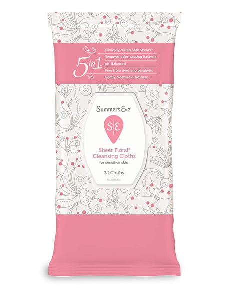 Summer's Eve Feminine Cleansing Cloths Sheer Floral (32 Count)