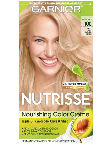 Garnier Nutrisse Hair Color Extra-Light Natural Blonde #100 (Pack of 3)